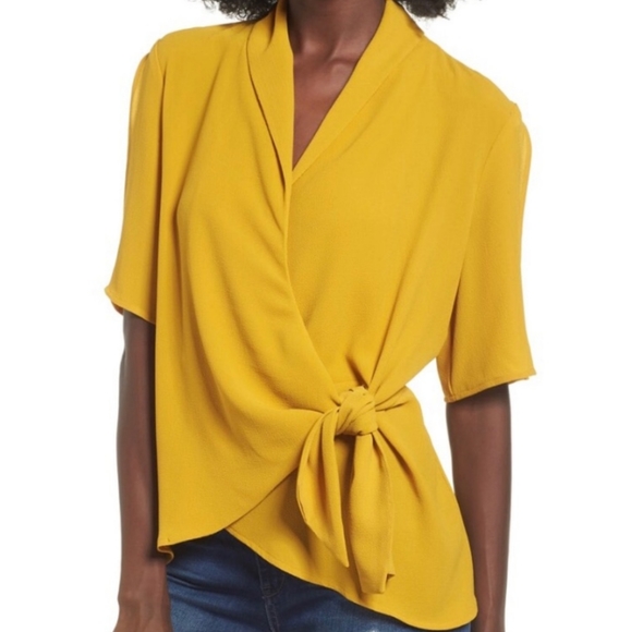 Leith Tops - Leith Tie Front Wrap Top - M